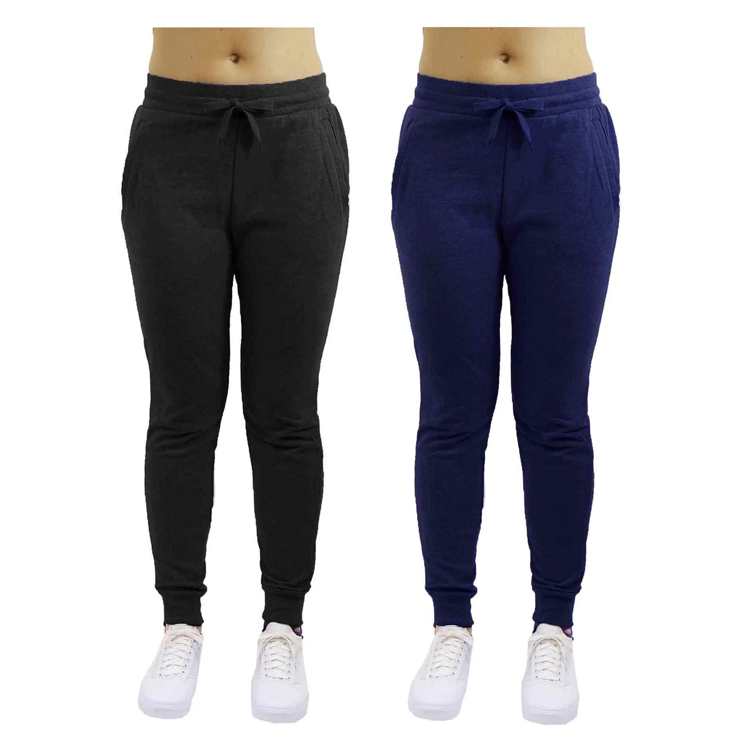 GBH Women's Slim Fit Fleece Jogger Sweatpants with Zipper Pockets 2-Pack - GalaxybyHarvic