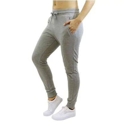 GBH Womens Fleece Jogger Sweatpants with Zipper Pockets - SLIM FIT