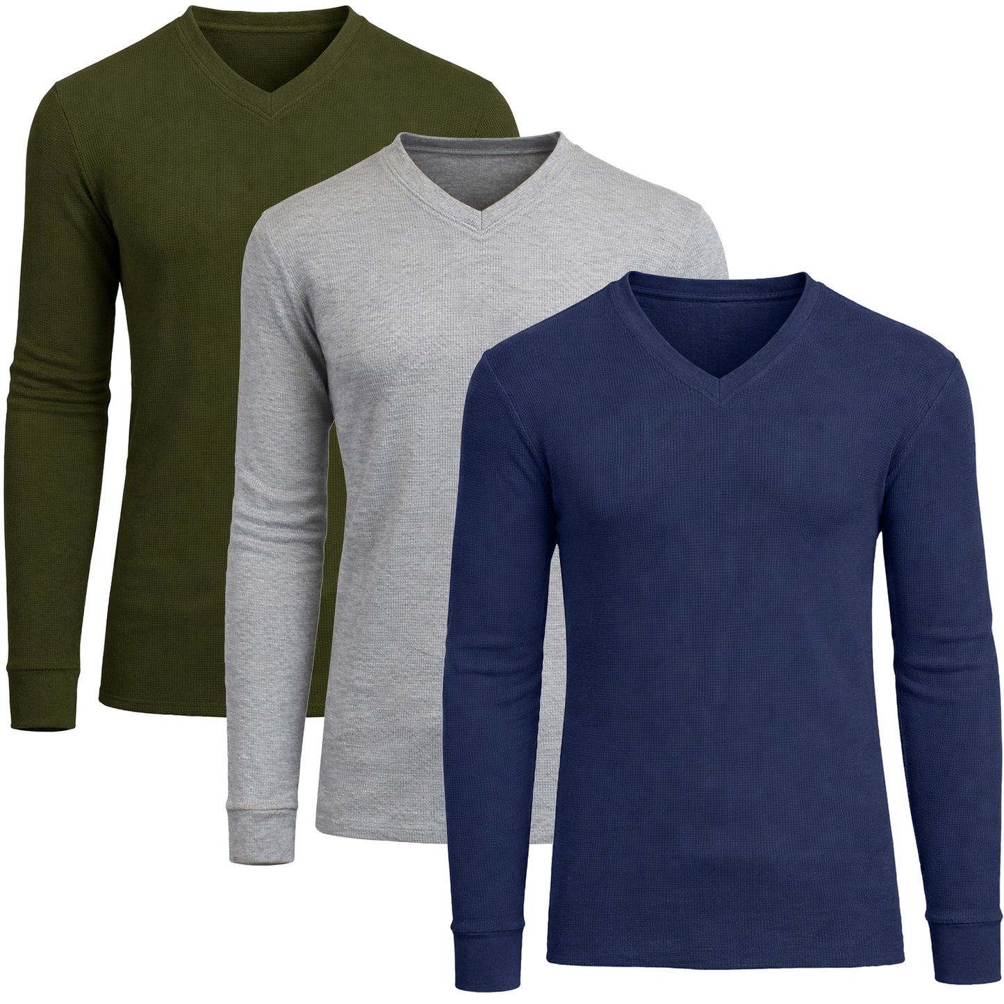 3-Pack Men's Long Sleeve Thermal Shirts (S-5XL)