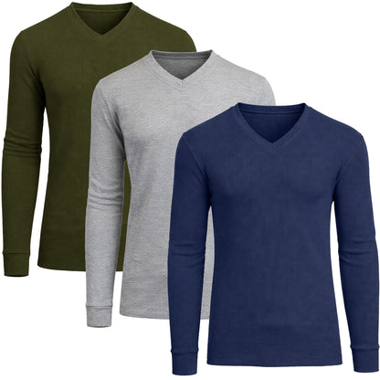 3-Pack Men's Long Sleeve Thermal Shirts (S-5XL)