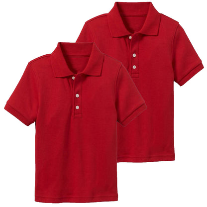 2-Pack School Uniform Tagless Polo Tshirt for Little Boys & Big Boys