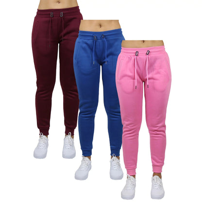 3-Pack Women's Classic Fleece Jogger Sweatpants (Sizes, S-3XL) - GalaxybyHarvic