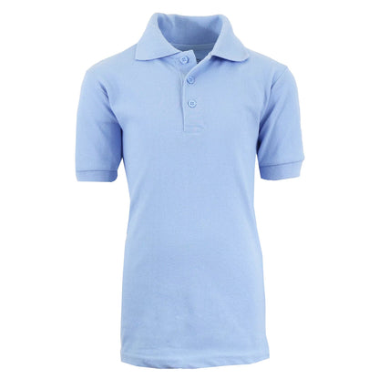 Boy's Short Sleeve School Uniform Pique Polo Shirts (Big Boys)