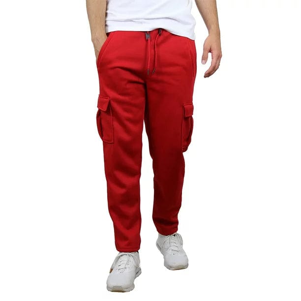 Men's Fleece Cargo Sweatpants With Open Bottom (Sizes, S-2XL)