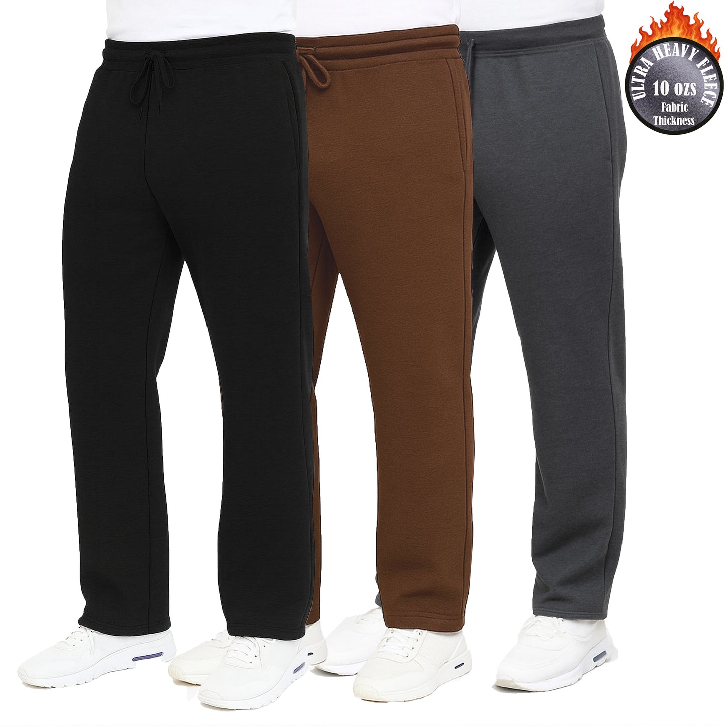 3-Pack Mens Slim Fit Fleece Jogger Sweatpants (S-2XL)