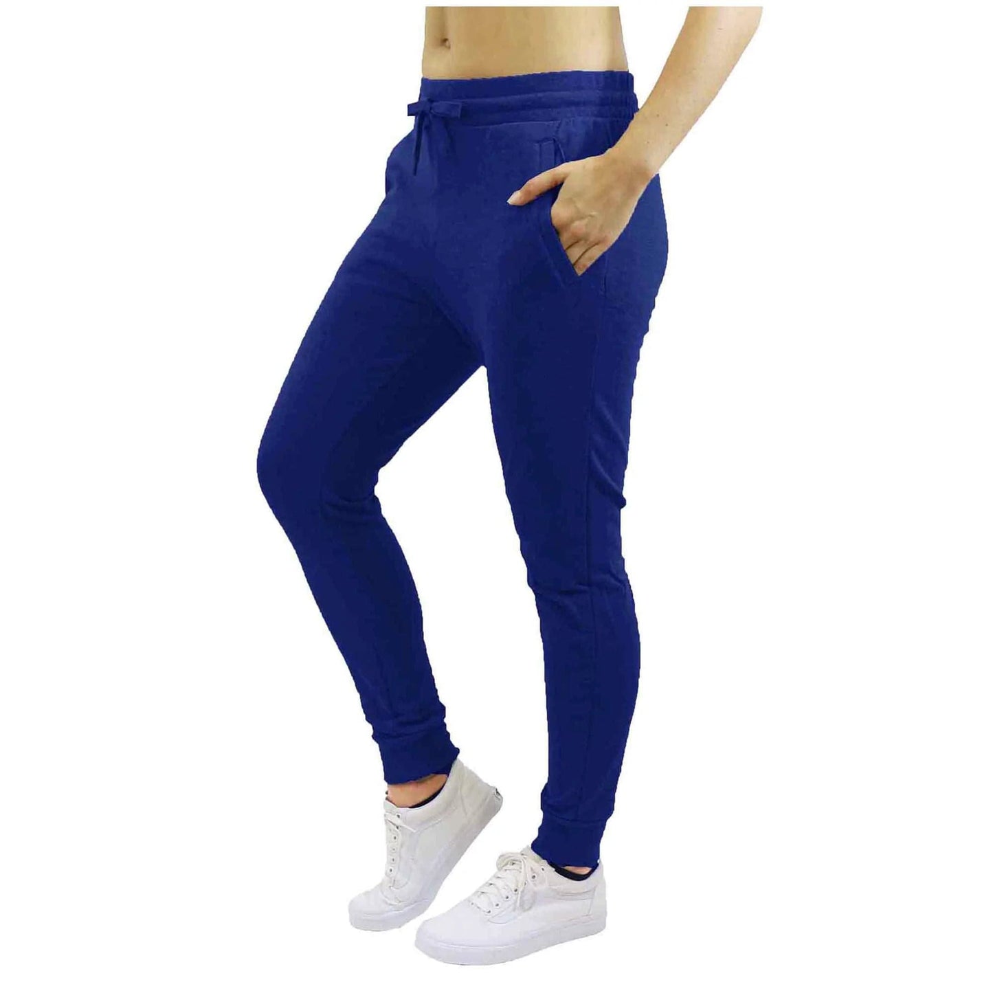 GBH Womens Fleece Jogger Sweatpants with Zipper Pockets - SLIM FIT