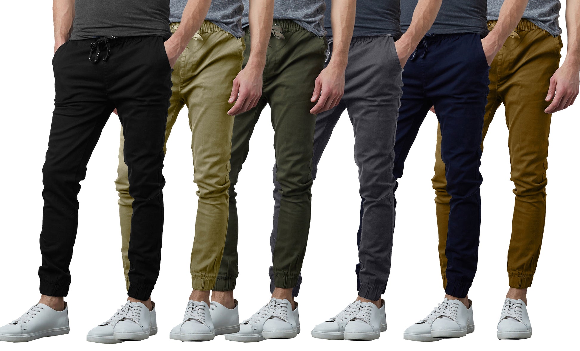 Men's 2-Pack Classic Cotton Stretch Twill Jogger Pants - GalaxybyHarvic