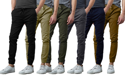 Men's 2-Pack Classic Cotton Stretch Twill Jogger Pants - GalaxybyHarvic