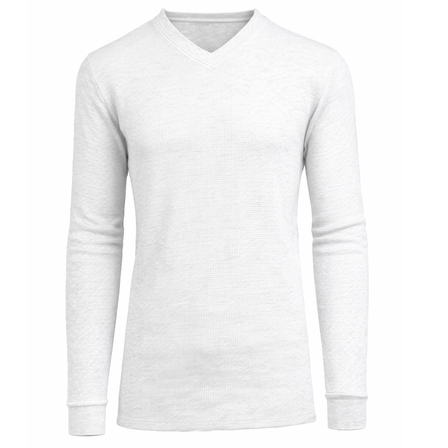Men’s Long Sleeve Waffle Knit Thermal Shirt – V-Neck, Modern Fit, Warm Layering Top