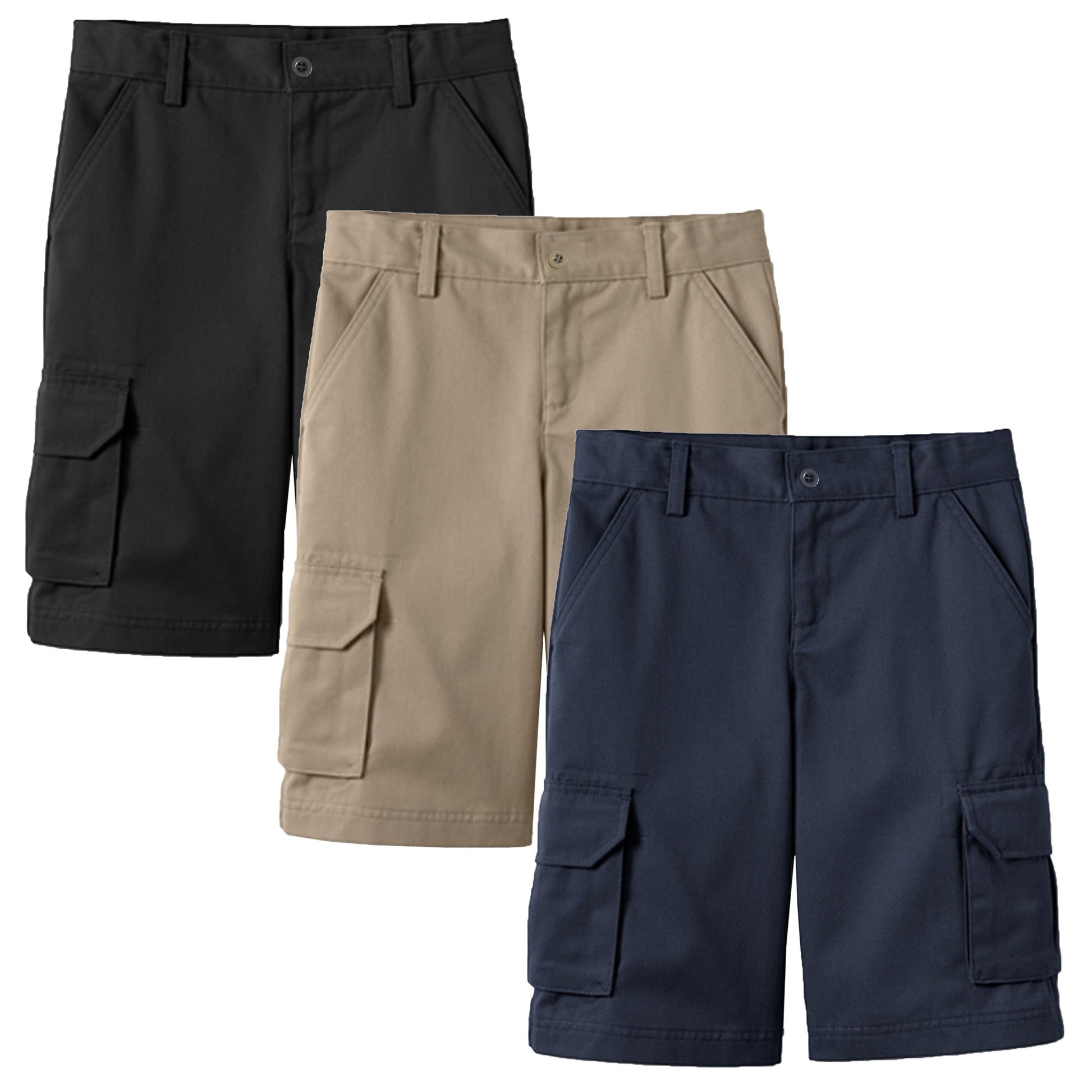 3-Pack Boy's Stretch Cotton Cargo Shorts (Sizes, 8-18) - GalaxybyHarvic