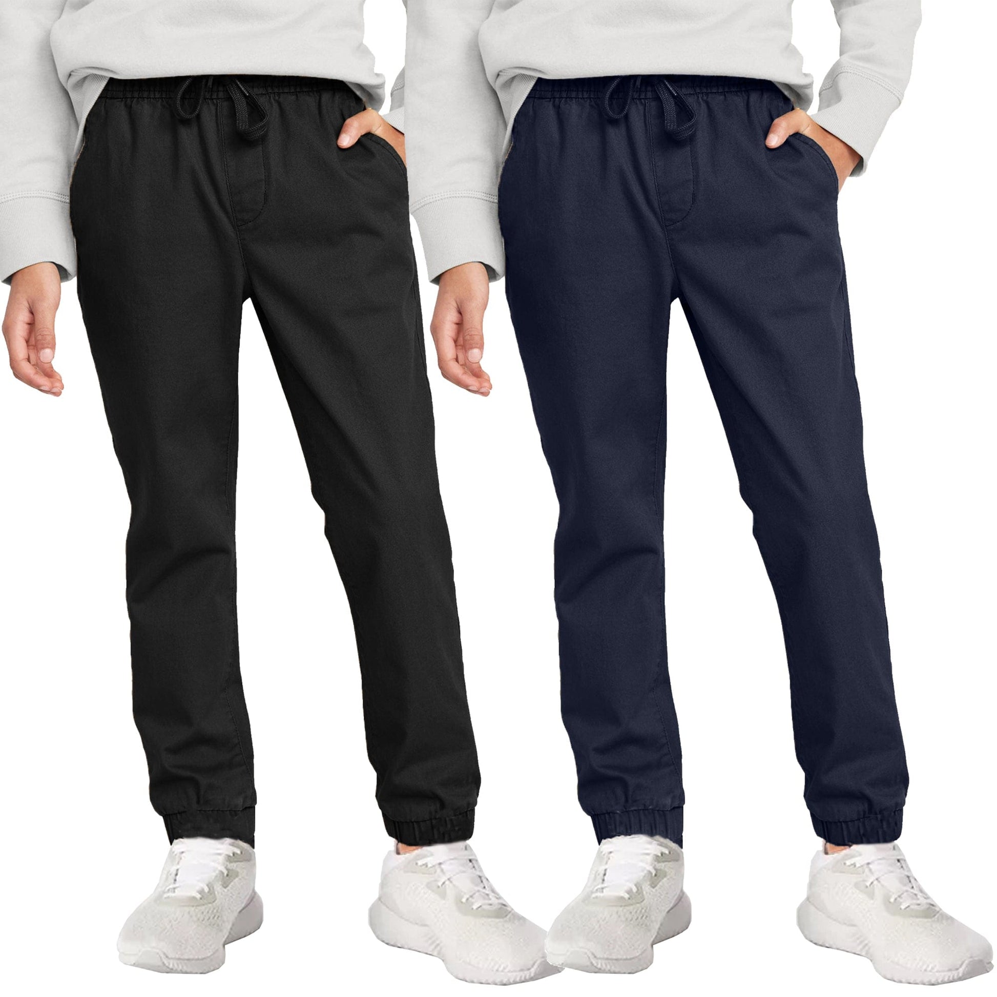 2-Pack Boy's Slim Fitting Cotton Stretch Classic Twill Joggers –  GalaxybyHarvic