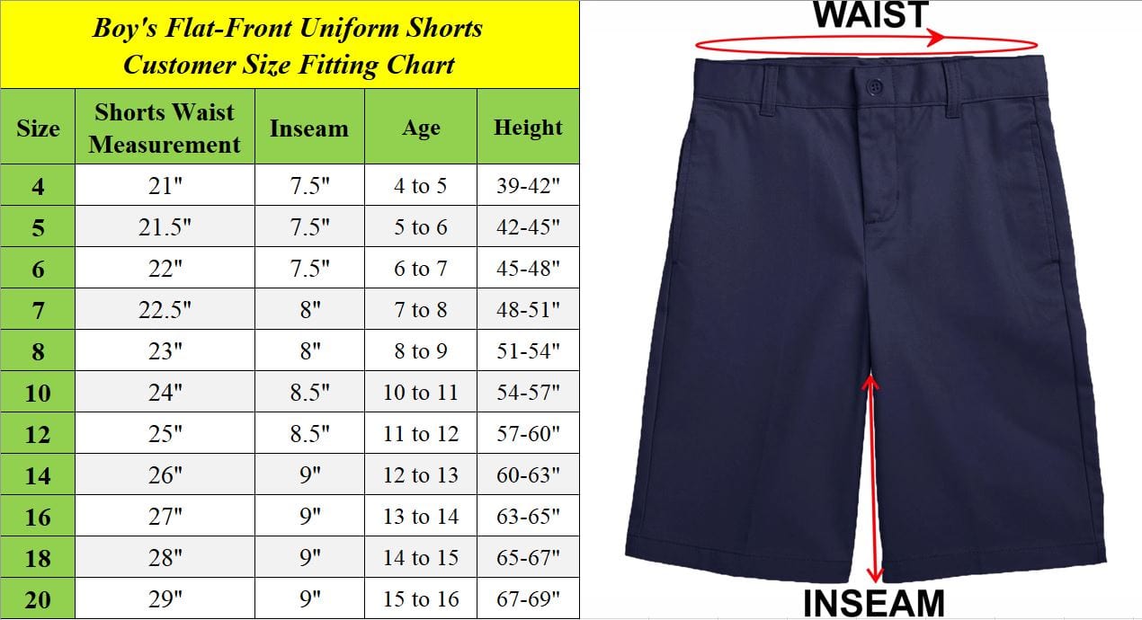 Boys Flat Front Twill School Uniform Shorts (3-Pack) - GalaxybyHarvic