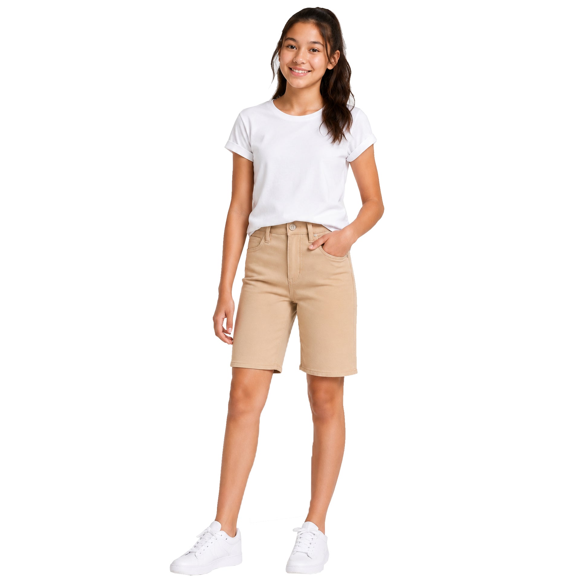 Juniors School Uniform Super Stretch Bermuda Shorts navy / 15/16