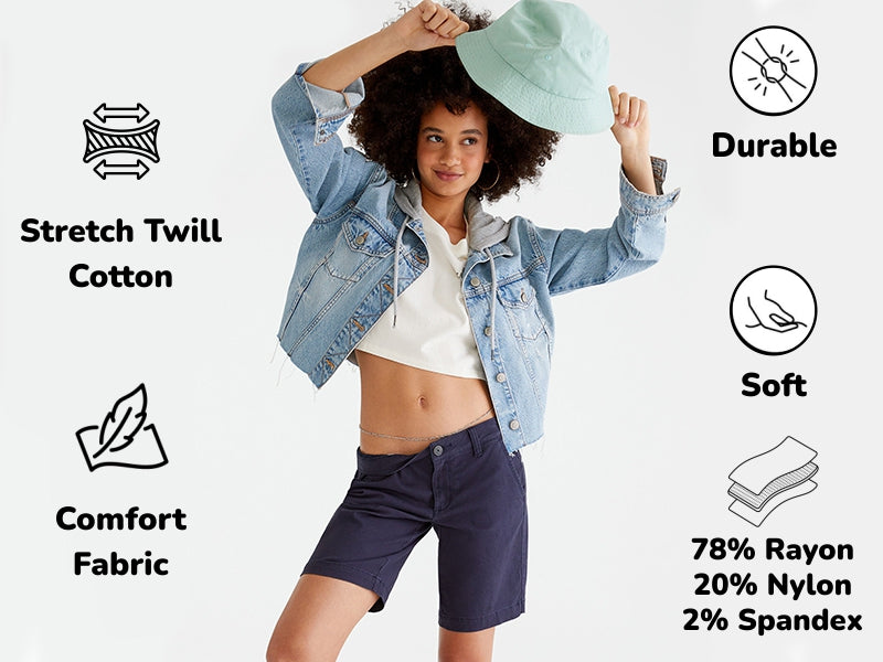 Juniors School Uniform Super Stretch Bermuda Shorts - GalaxybyHarvic