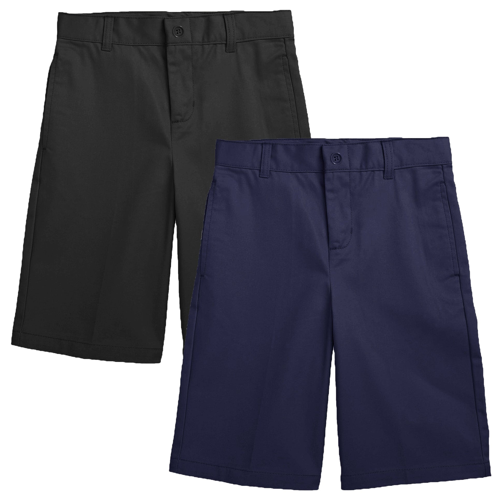 Boys (2-Pack) Stretch Flat Front Twill School Uniform Shorts - GalaxybyHarvic