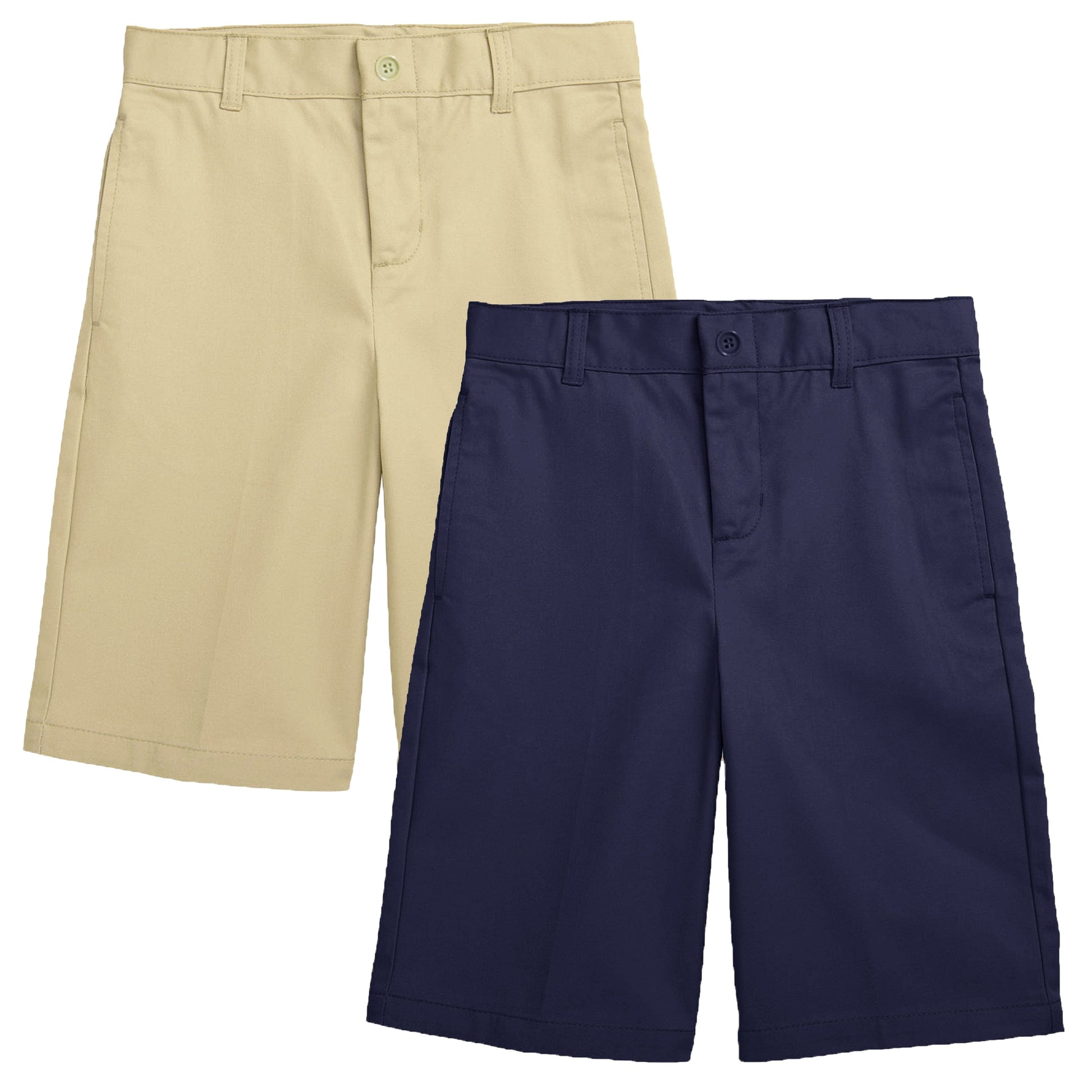 Boys (2-Pack) Stretch Flat Front Twill School Uniform Shorts - GalaxybyHarvic