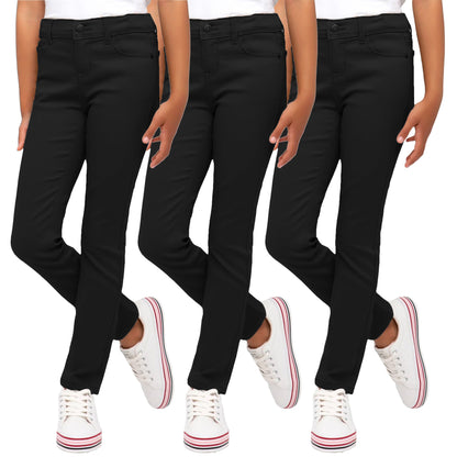 Girl's (3-PACK) Super Stretch Pencil Skinny Uniform Pants - GalaxybyHarvic