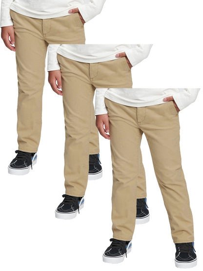 Boy's (3-PACK) Stretch Slim Fit School Uniform Pants - GalaxybyHarvic
