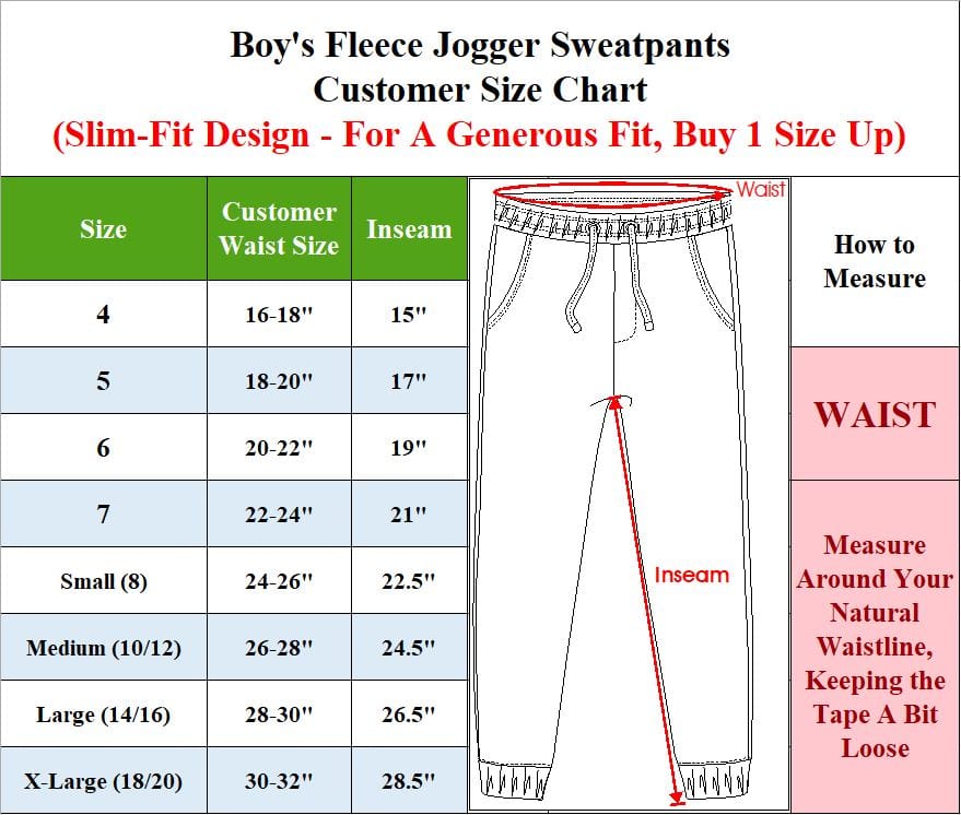 Boy's Slim-Fit Fleece Jogger Sweatpants