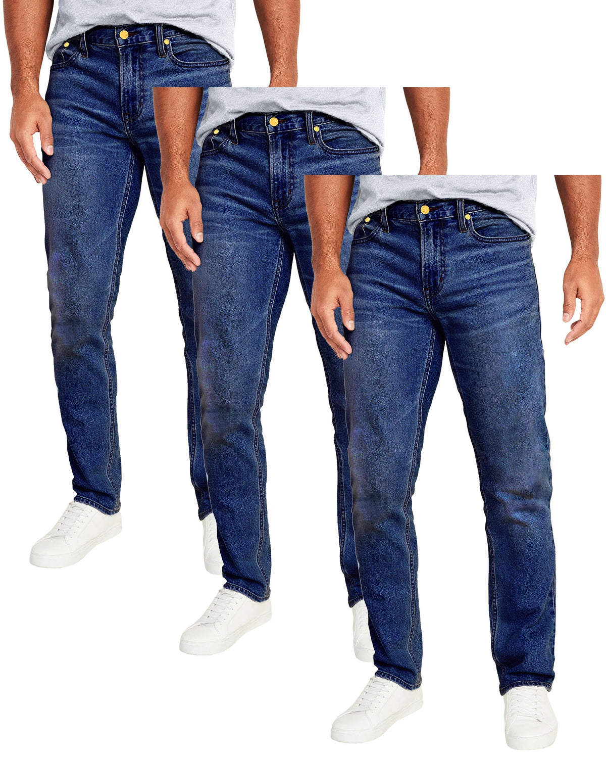 Men's 3-Pack Flex Stretch Slim Straight Jeans with 5 Pocket (Sizes, 30-42) - GalaxybyHarvic