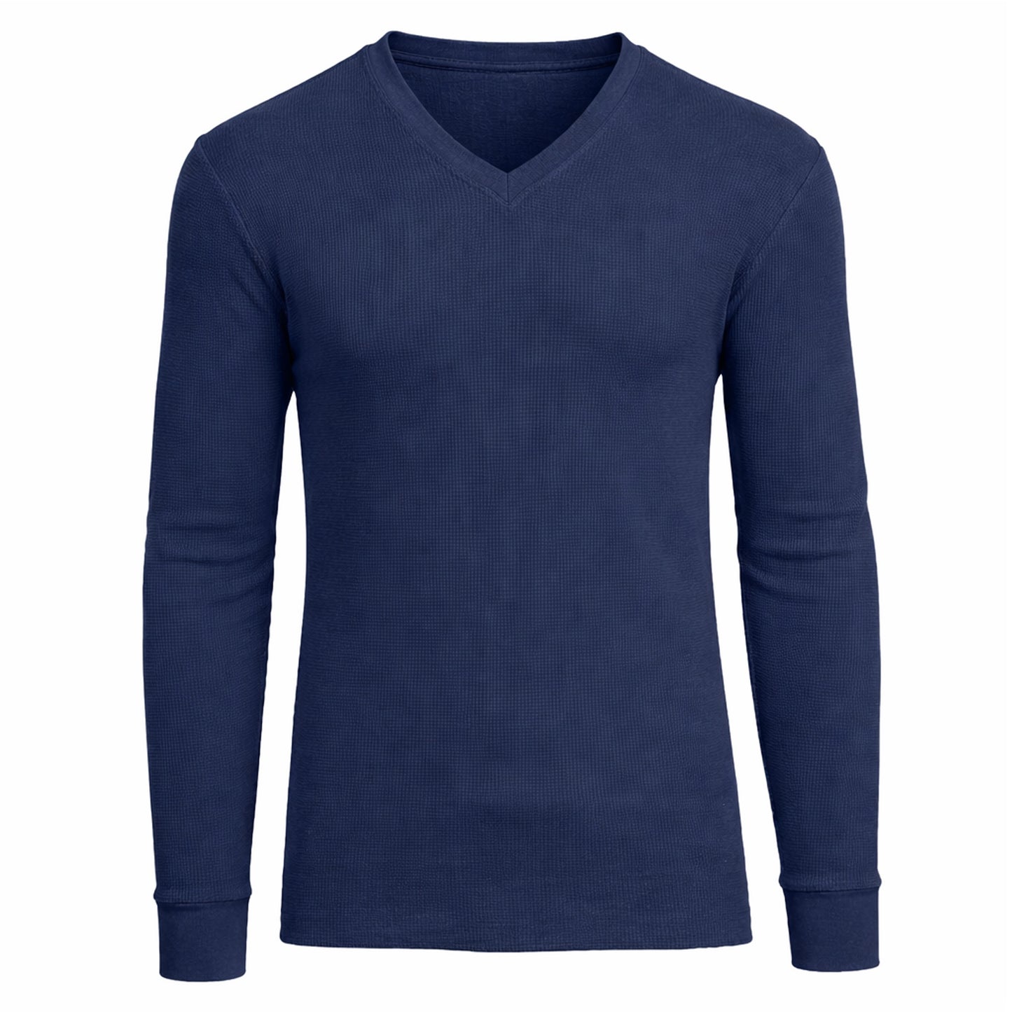 Men’s Long Sleeve Waffle Knit Thermal Shirt – V-Neck, Modern Fit, Warm Layering Top