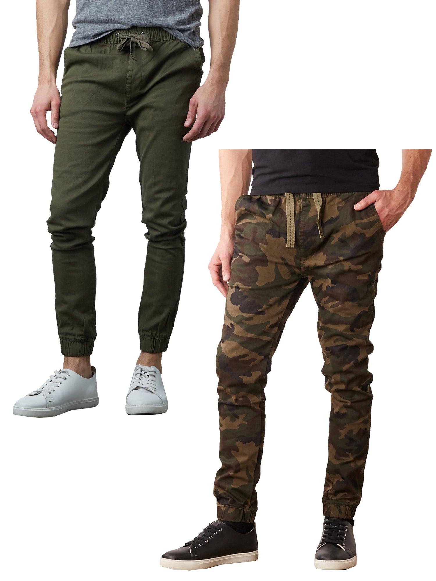 Men's 2-Pack Classic Cotton Stretch Twill Jogger Pants - GalaxybyHarvic