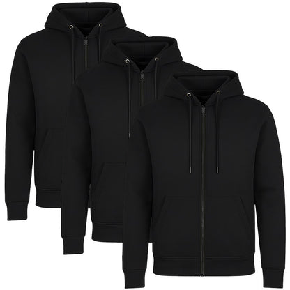 3-Pack Men’s Fleece-Lined Full-Zip Hoodie (S-3XL)