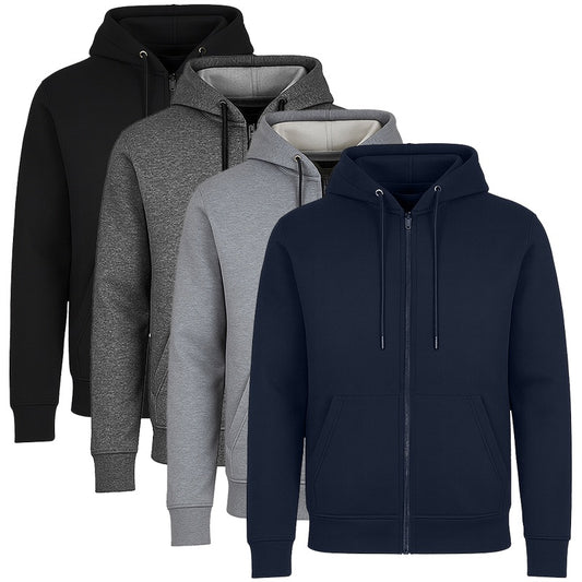 3-Pack Men’s Fleece-Lined Full-Zip Hoodie (S-3XL)