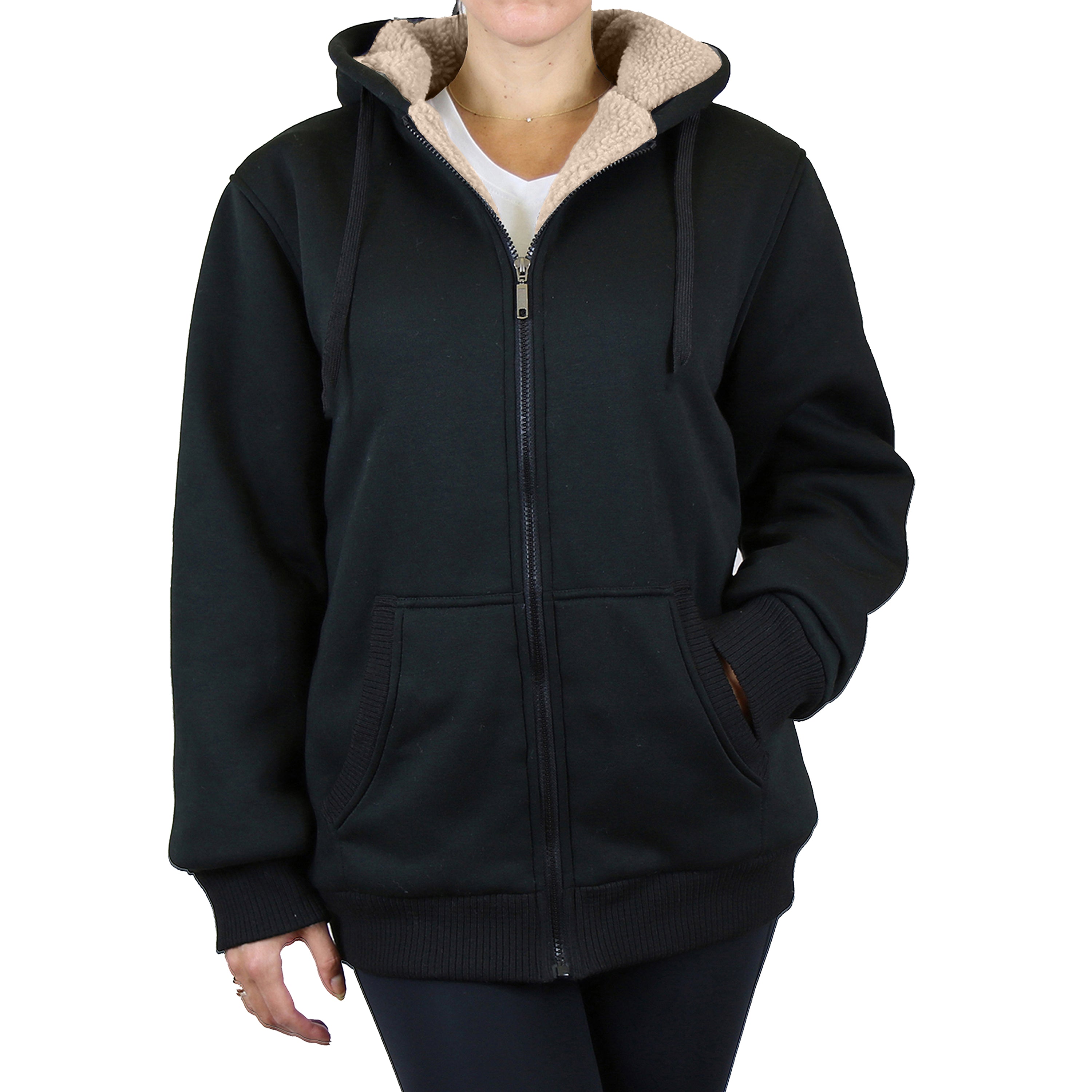 Women's Loose Fit Tech Sherpa Fleece-Lined Zip Hoodie – GalaxybyHarvic