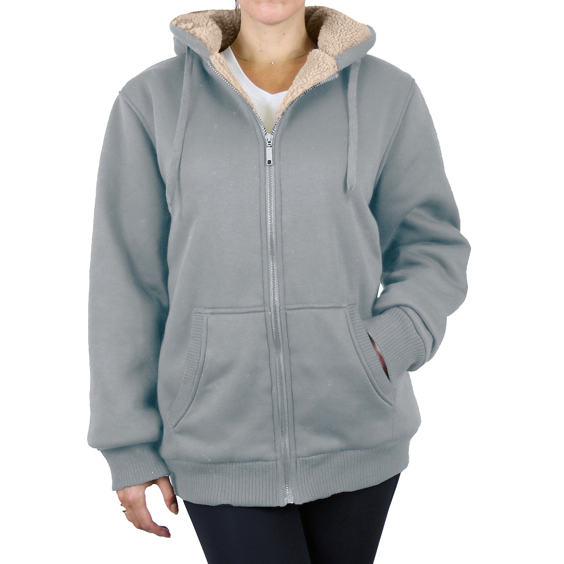 Women's Loose Fit Tech Sherpa Fleece-Lined Zip Hoodie - GalaxybyHarvic