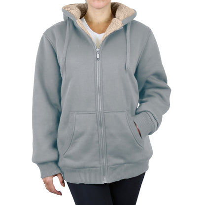 Women's Loose Fit Tech Sherpa Fleece-Lined Zip Hoodie - GalaxybyHarvic
