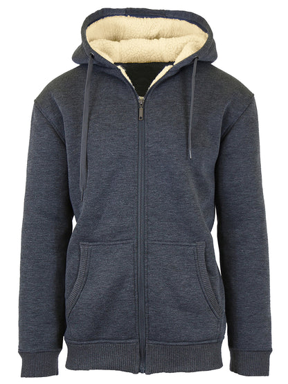 Mens Regular Fit Heavyweight Sherpa Fleece Lined Hoodie (S-2XL) - GalaxybyHarvic
