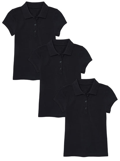 Girl's (3-PACK) Short Sleeve Polo Shirt (Sizes S-2X) - GalaxybyHarvic