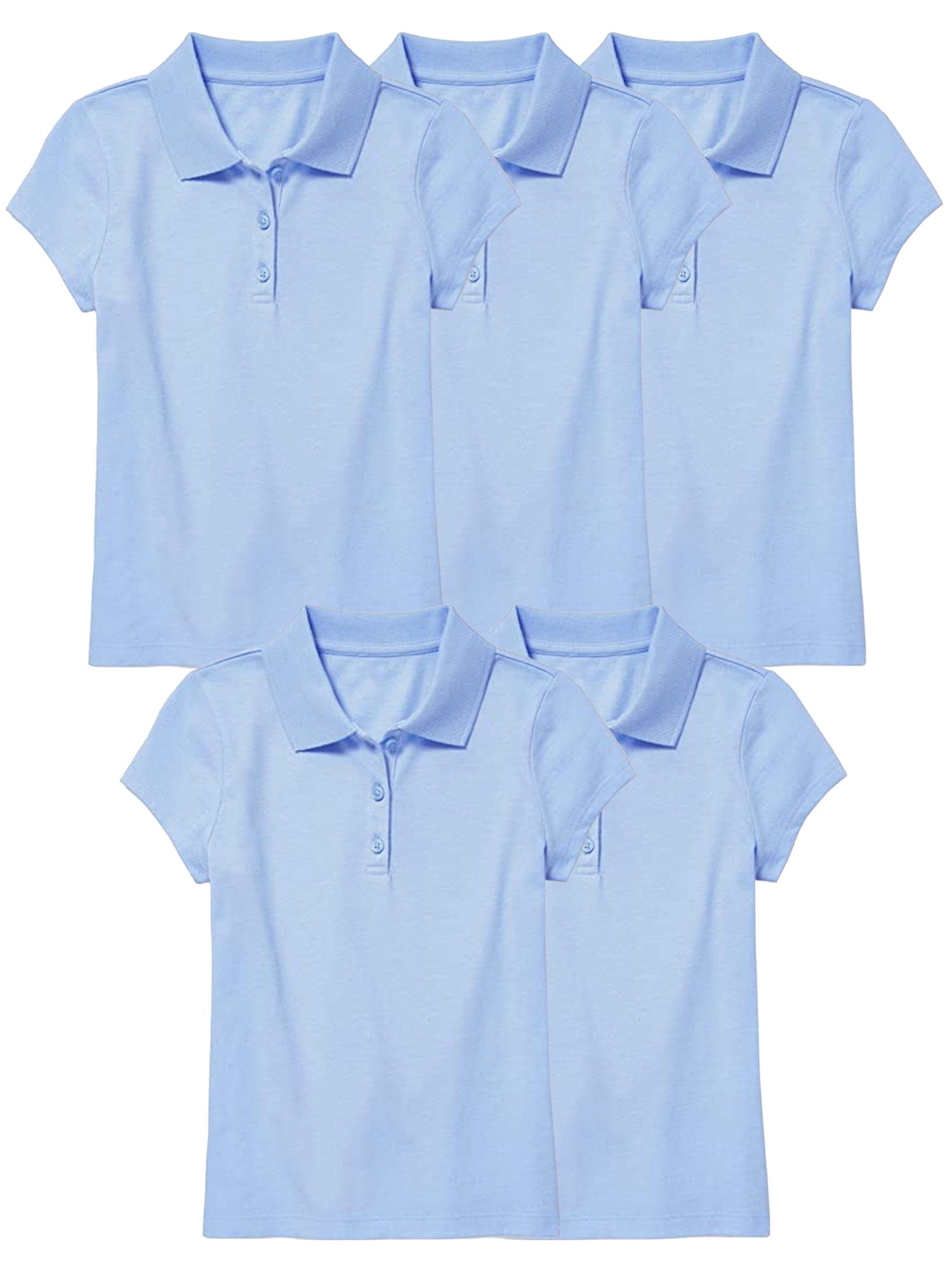 Girl's (5-PACK) Short Sleeve Polo Shirt (Sizes S-2X) - GalaxybyHarvic
