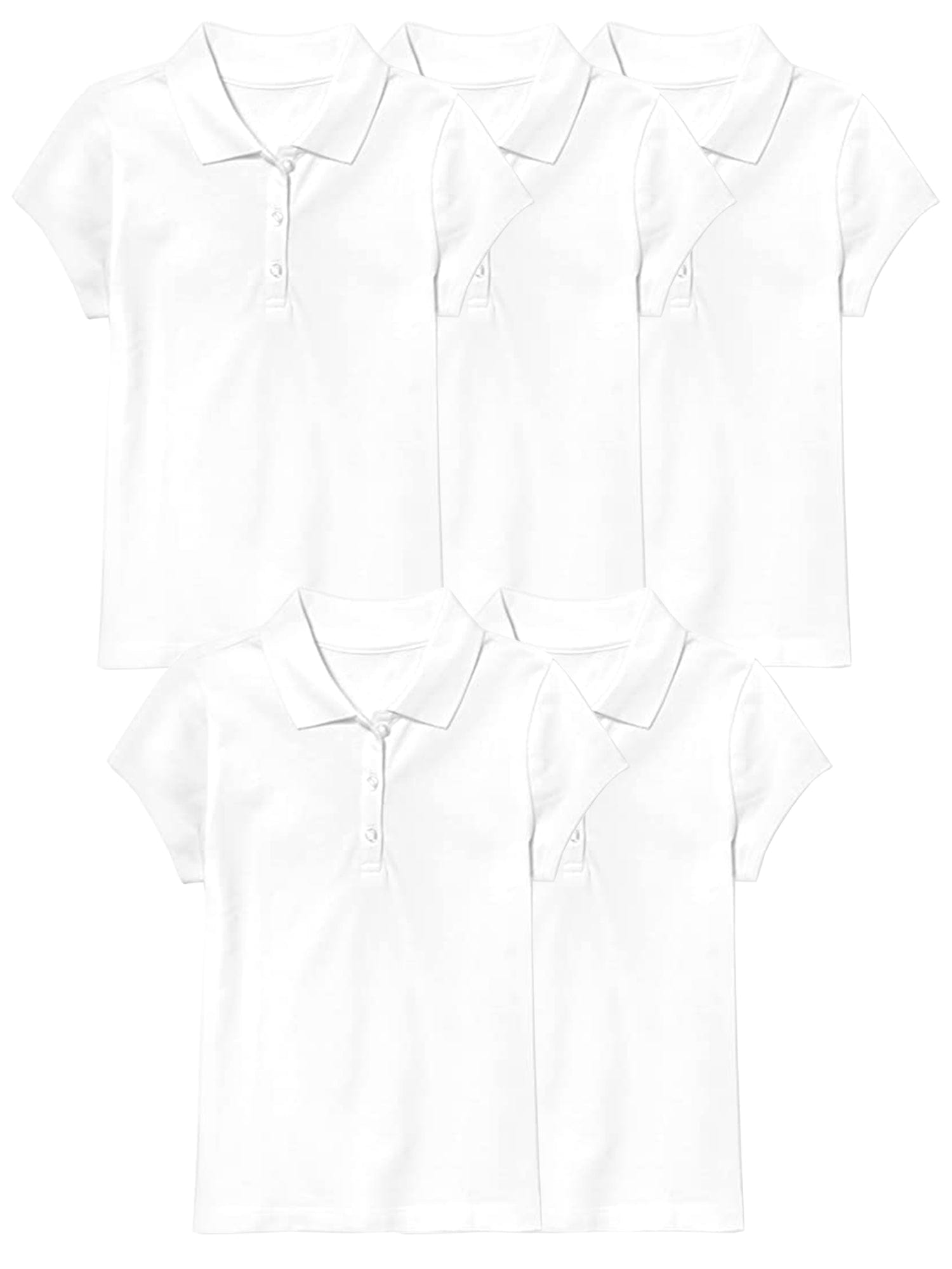 Girl's (5-PACK) Short Sleeve Polo Shirt (Sizes S-2X) - GalaxybyHarvic