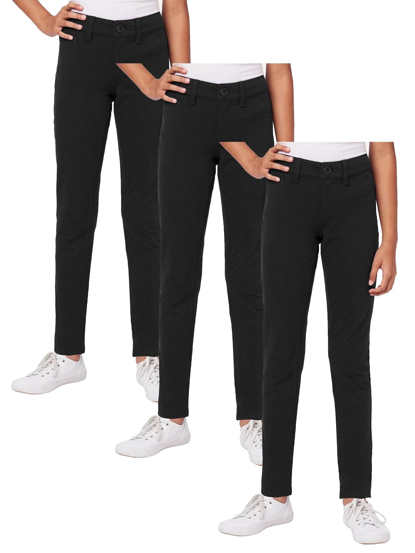 Girl's (3-PACK) Stretch Pencil Skinny Uniform Pants - GalaxybyHarvic