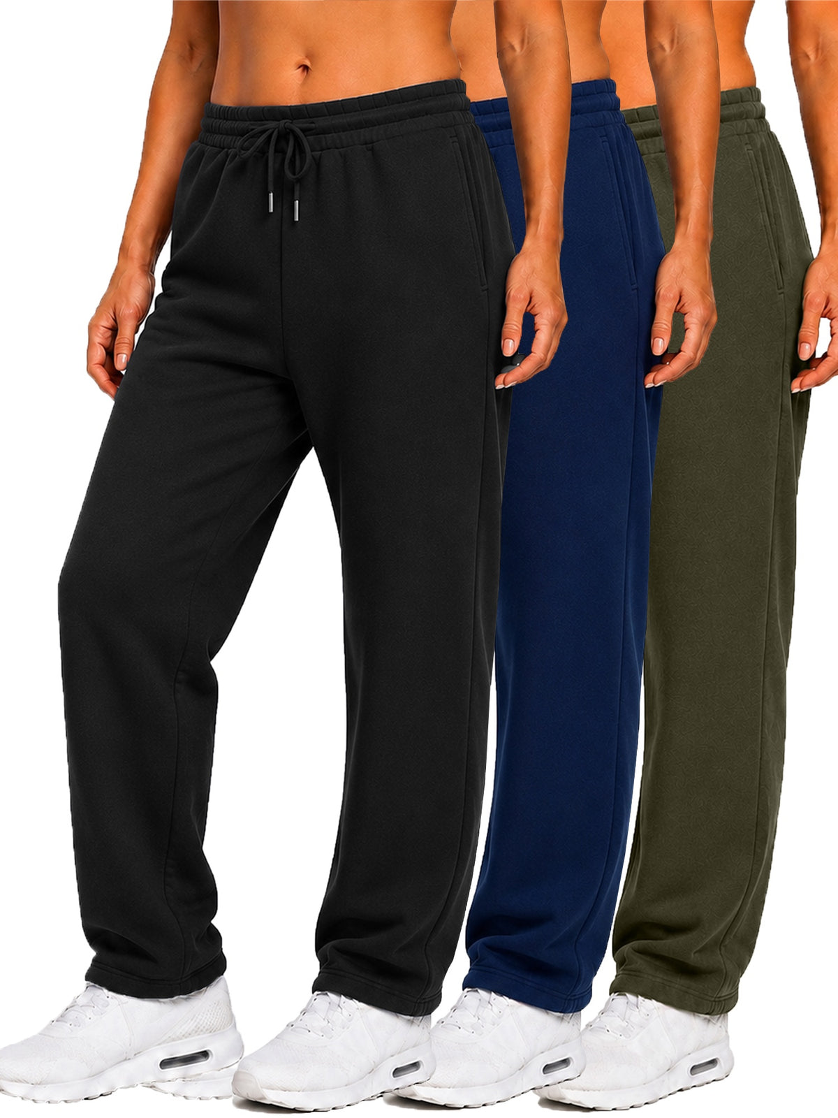 3-Pack Women's Loose Fit Fleece Jogger Sweatpants (S-3XL) - GalaxybyHarvic