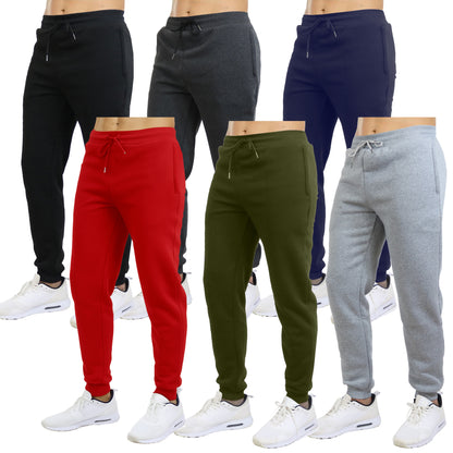 Galaxy by Harvic 3-Pack Mens Slim Fit Fleece Jogger Sweatpants (S-2XL)