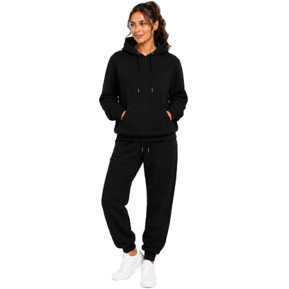 Women’s Soft Fleece Cotton Blend Loose Fit Pullover Hoodie & Sweatpants Jogging Set