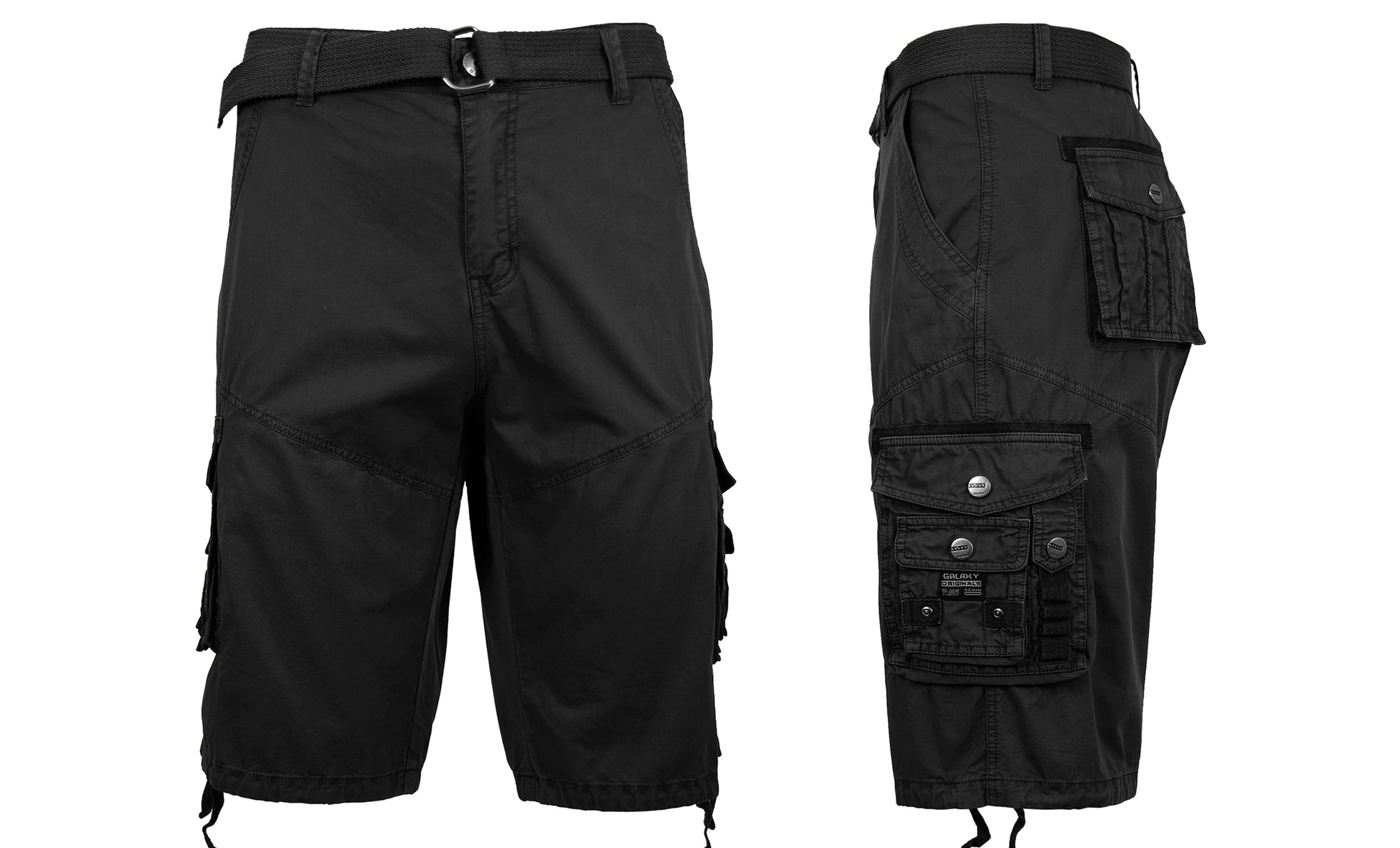 Mens Belted Cotton Vintage Cargo Shorts - GalaxybyHarvic