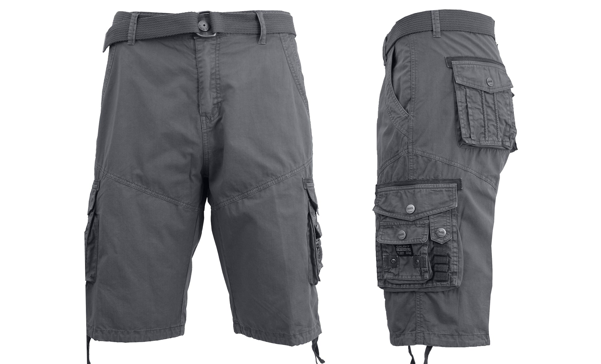 Mens Belted Cotton Vintage Cargo Shorts - GalaxybyHarvic