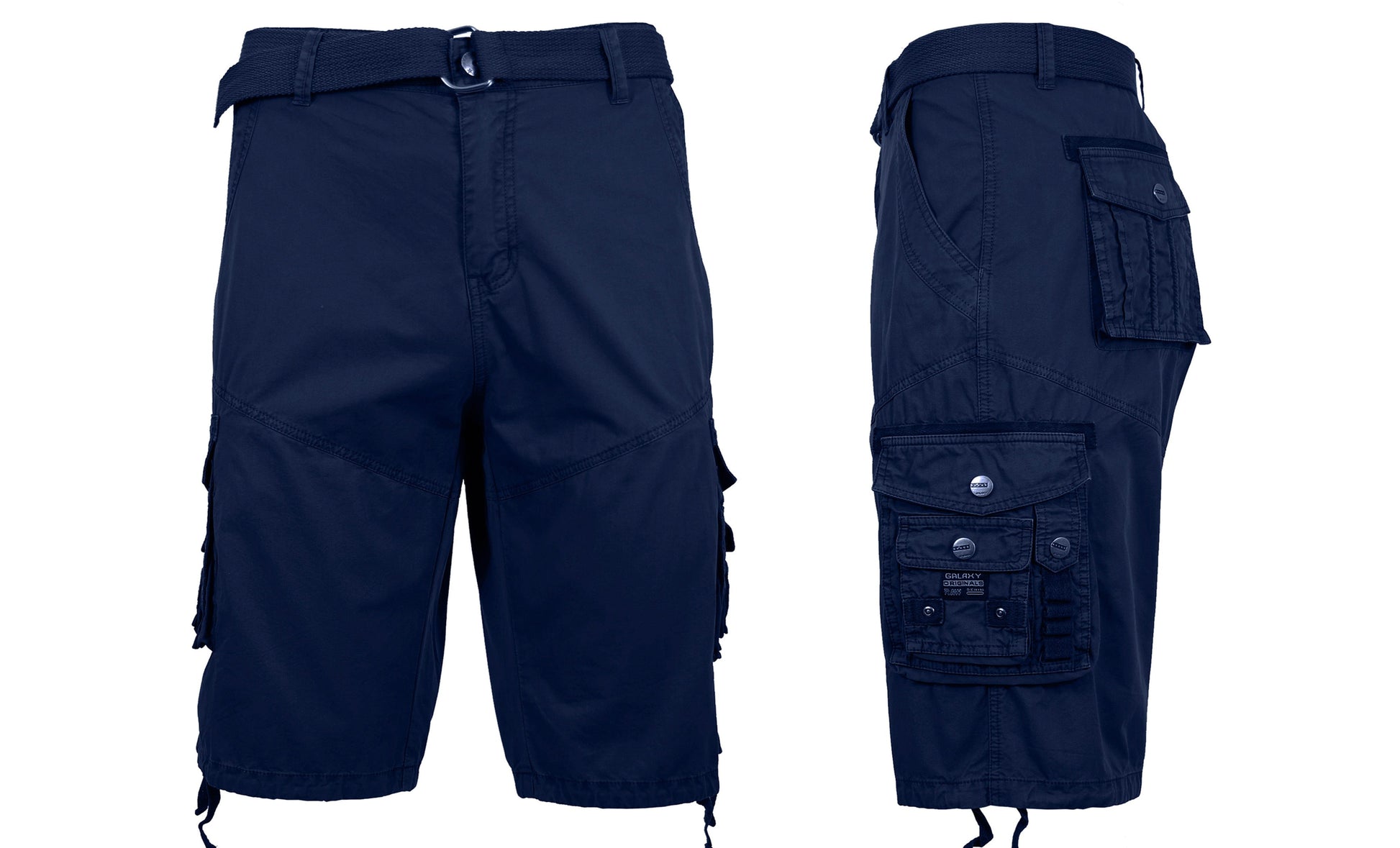 Mens Belted Cotton Vintage Cargo Shorts - GalaxybyHarvic