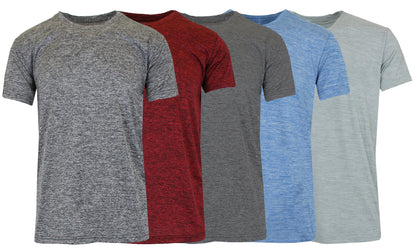 5-Pack Assorted Moisture-Wicking Marled Performance Tees – Stay Cool, Fresh & Comfortable