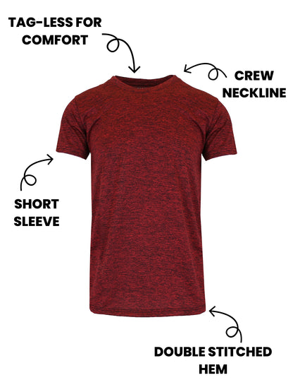 5-Pack Assorted Moisture-Wicking Marled Performance Tees – Stay Cool, Fresh & Comfortable