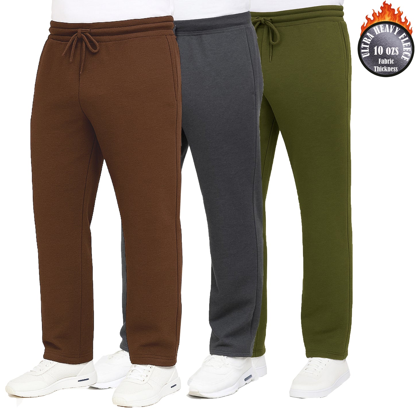3-Pack Mens Slim Fit Fleece Jogger Sweatpants (S-2XL)