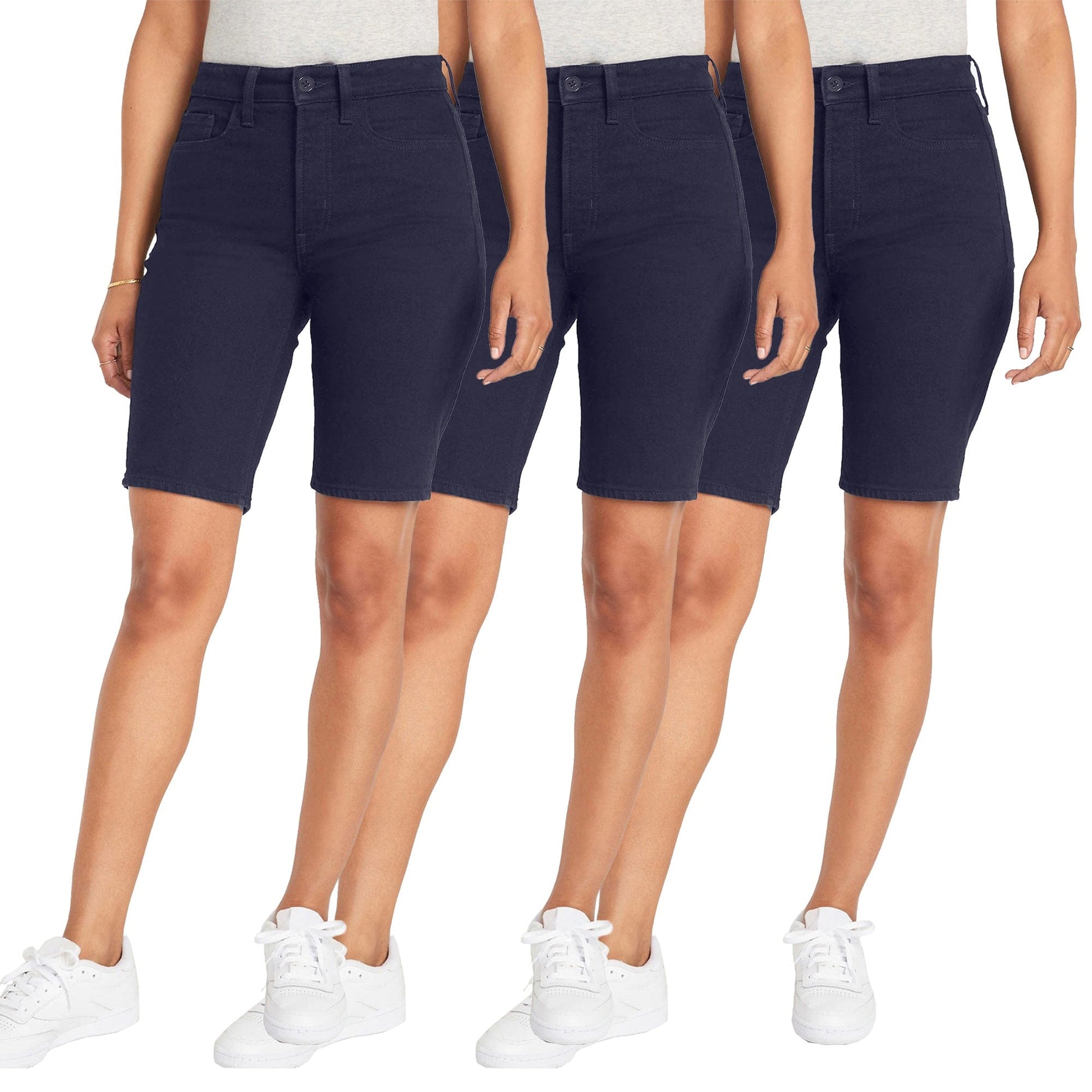3-Pack Girls School Uniform Super Stretch Bermuda Shorts - GalaxybyHarvic
