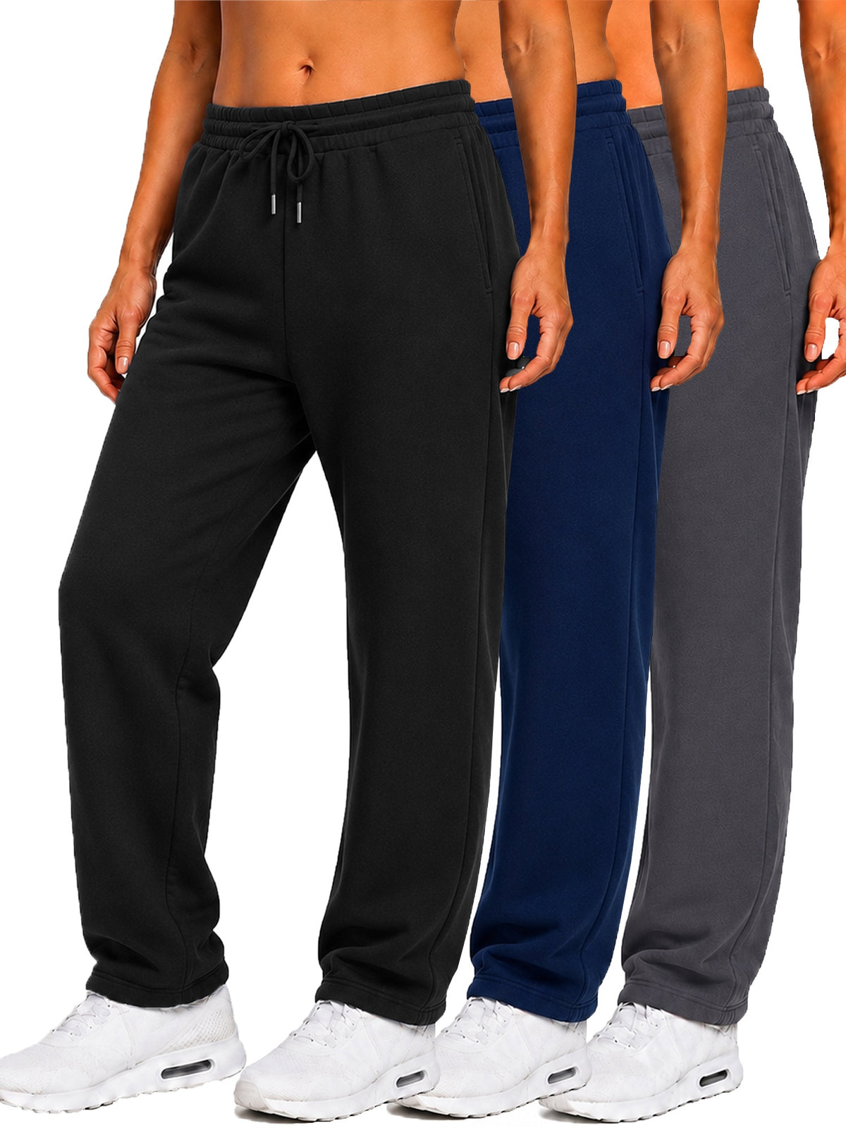 3-Pack Women's Loose Fit Fleece Jogger Sweatpants (S-3XL) - GalaxybyHarvic