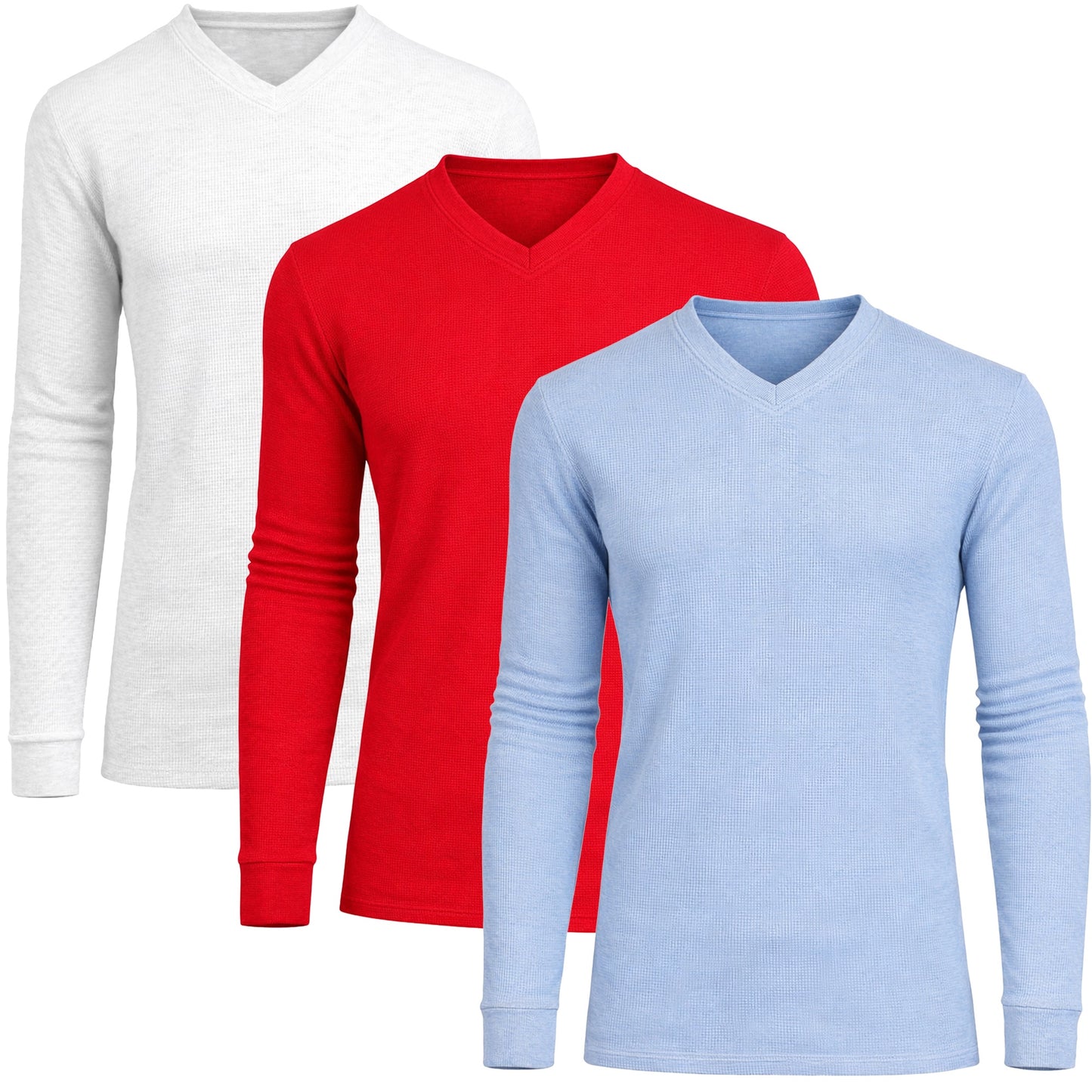 3-Pack Men's Long Sleeve Thermal Shirts (S-5XL)