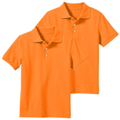 2-Pack School Uniform Tagless Polo Tshirt for Little Boys & Big Boys