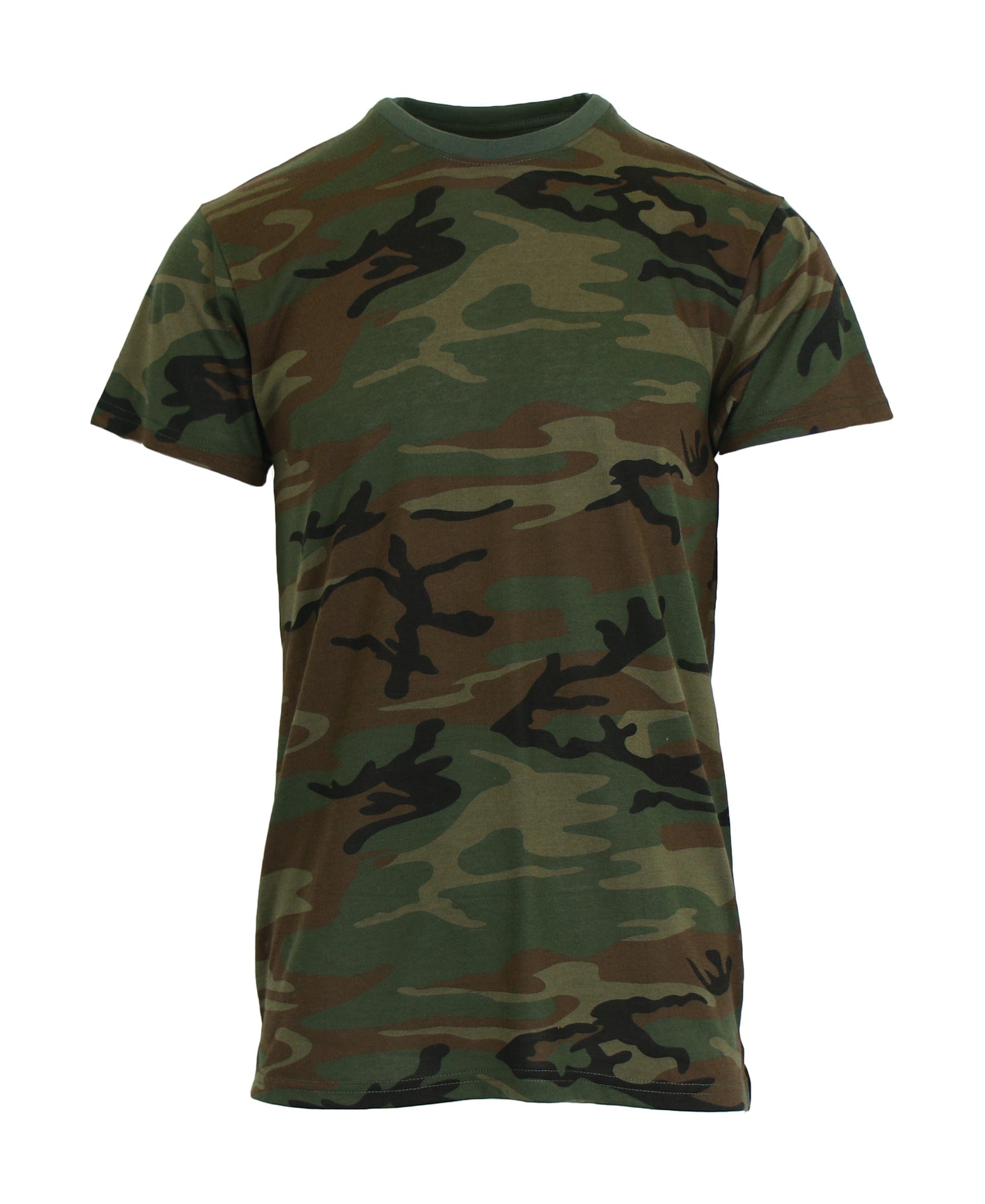 Men's Short Sleeve Hi-Low Crew Neck Camo Tee